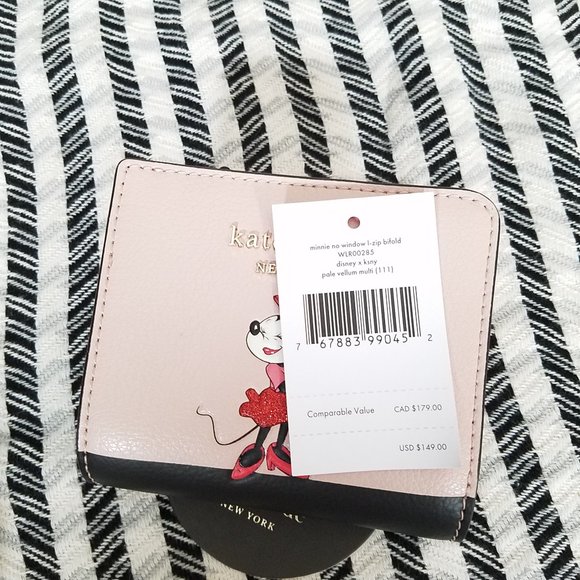 Kate Spade Minnie Mouse L-zip Bifold Wallet Vellum - Picture 7 of 7